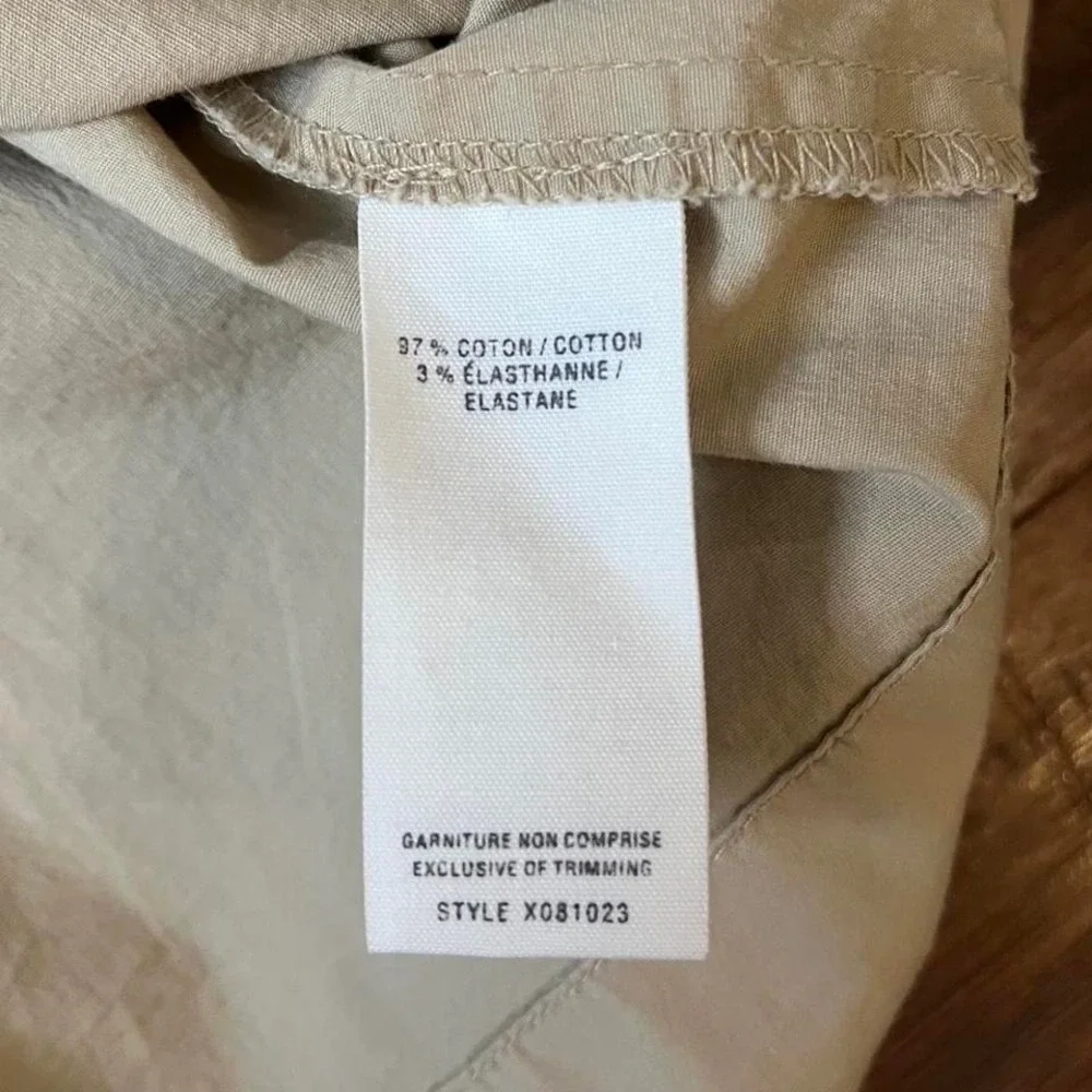 Jacob Beige Shirt Dress Cotton Button Collared Women 6 Old Money Quiet Luxury - Picture 7 of 7